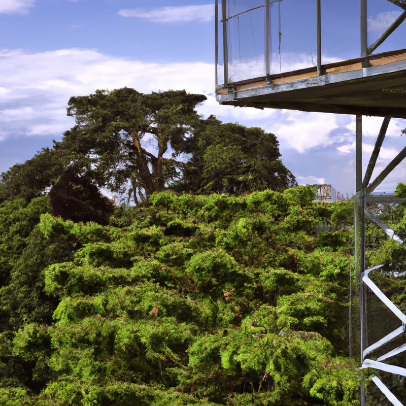 Treetop walk at Kew Gardens: London seen from the Treetop Walkway